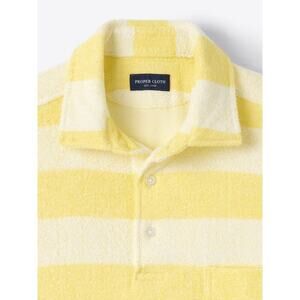 Proper Cloth Poolside Yellow Stripe Polo Size XL Relaxed Fit